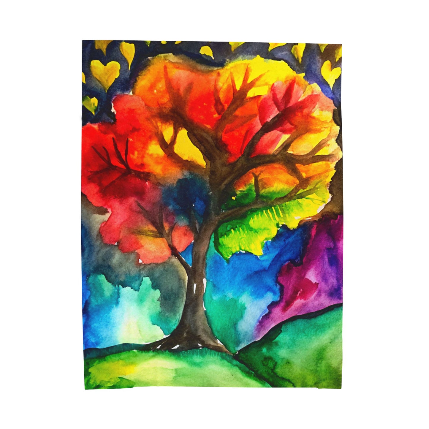 The "Tree of Hope" Velveteen Plush Blanket - Cozy Throw for Fall, Home Decor, Warm Gift, Snuggle Time, Autumn Festival