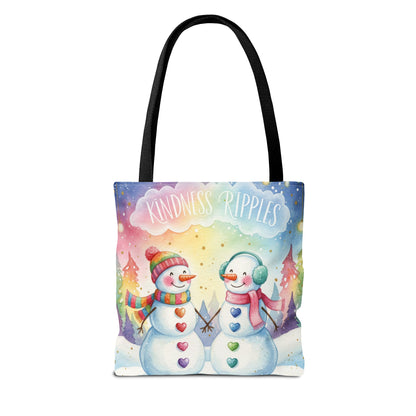 Whimsical Snowman Tote Bag - Kindness Ripples Design