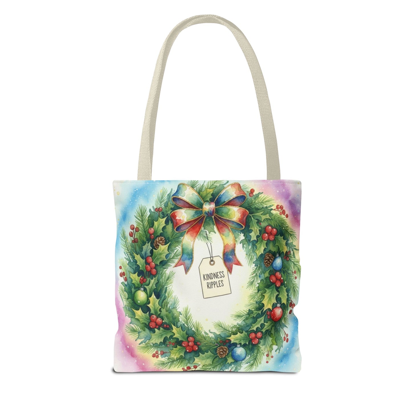Holiday Wreath Tote Bag - Perfect for Christmas and Winter Celebrations