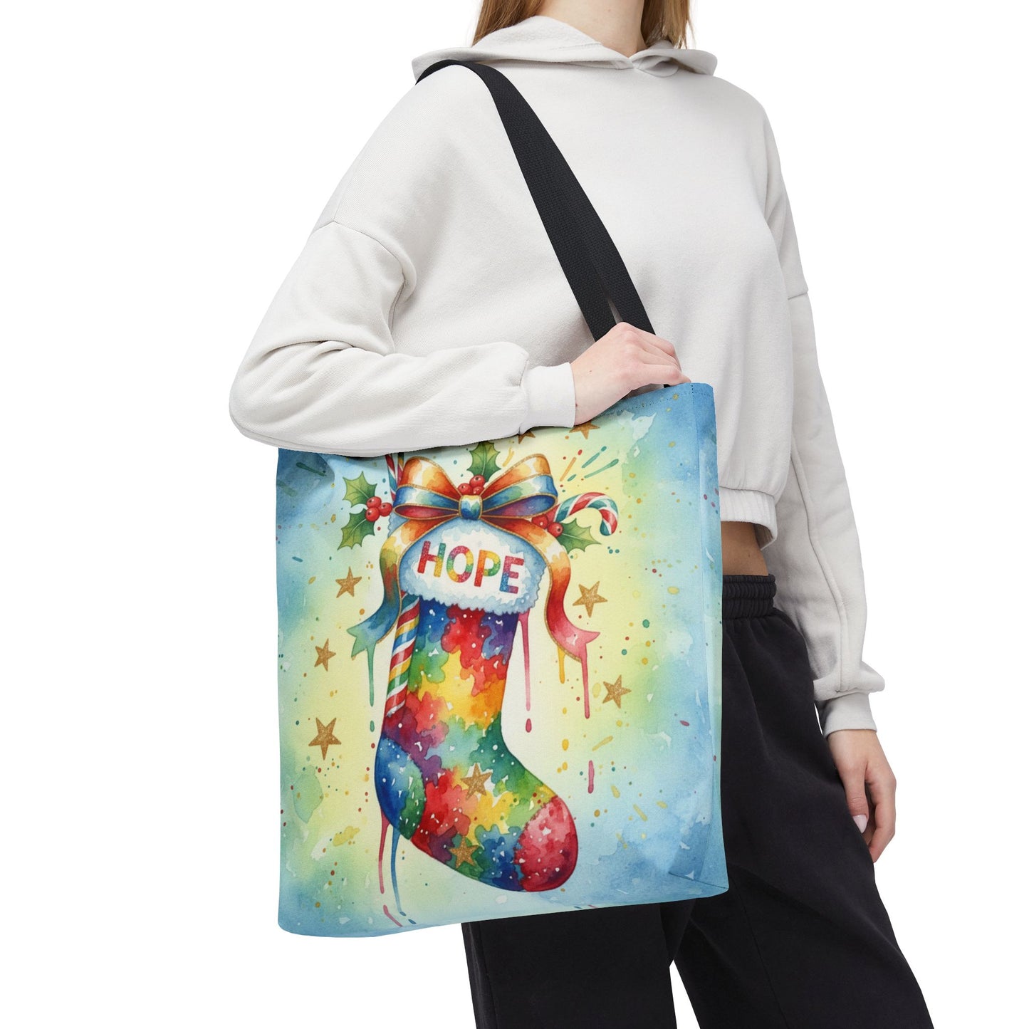 Colorful Holiday Hope Tote Bag