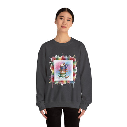 Cozy Holiday Crewneck Sweatshirt - Hot Cocoa Vibes
