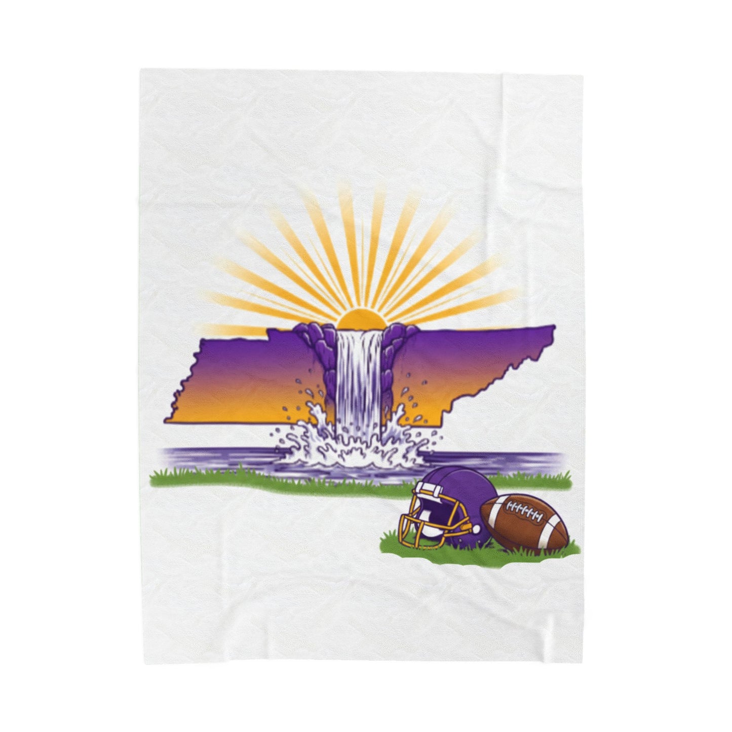 Soft Velvet Blanket with Scenic Design, Cozy Throw for Home Decor, Perfect Gift for Celebrations, Football, and Nature Enthusiasts