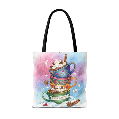Colorful Hot Cocoa Tote Bag – Festive Winter Vibes