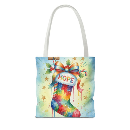 Colorful Holiday Hope Tote Bag