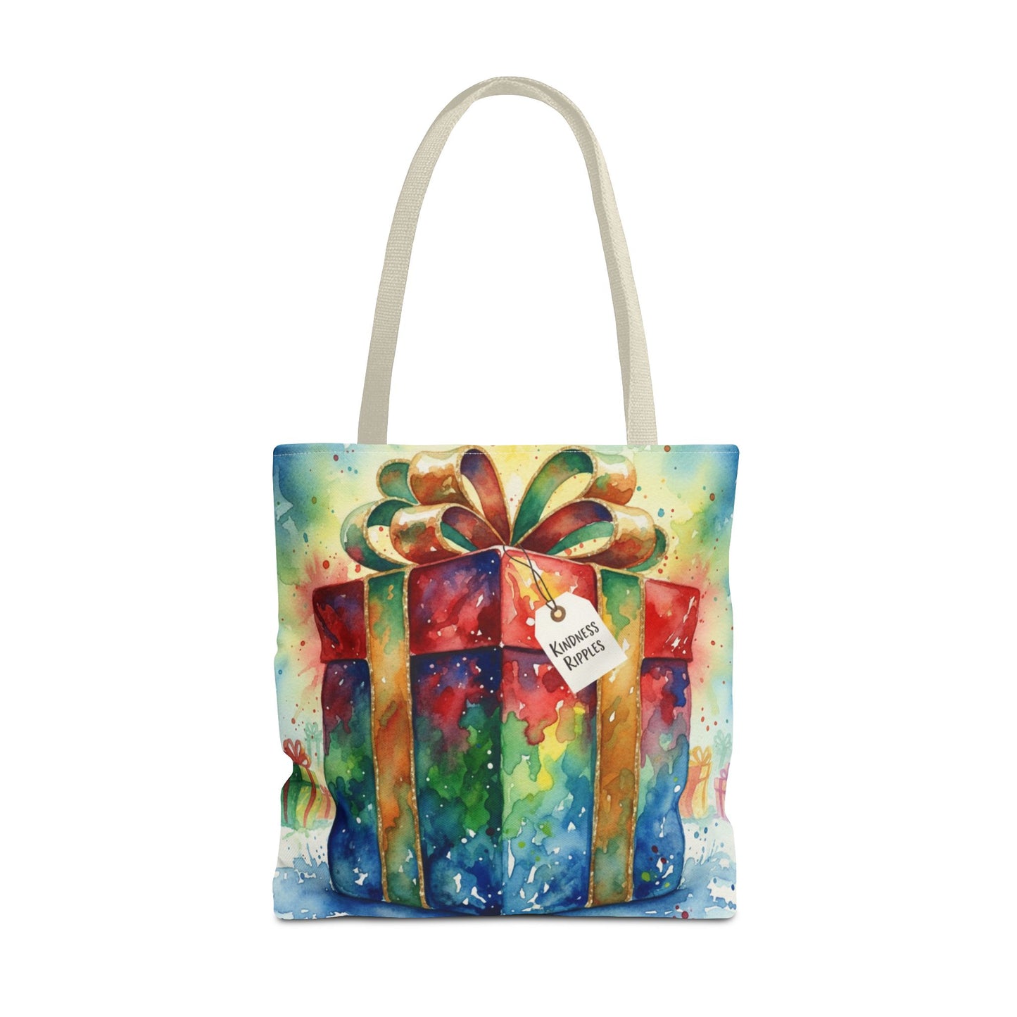 Colorful Gift Tote Bag - Perfect for Holidays & Celebrations -Simple message of Kindness - Reusable