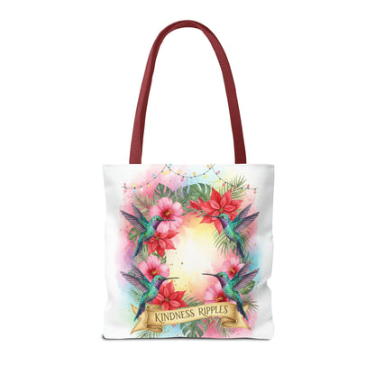 Colorful Kindness Christmas Hummingbirds Tote Bag