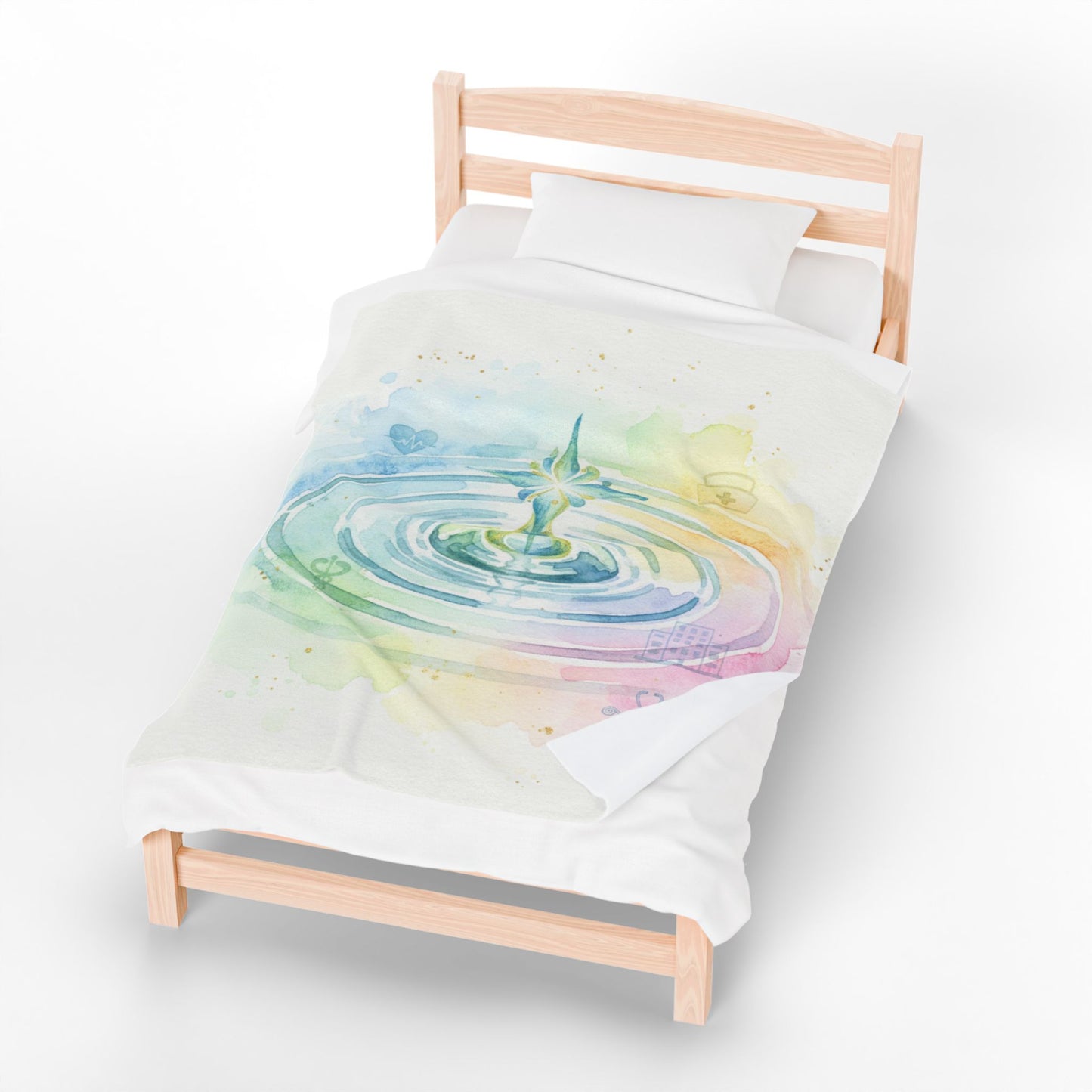 Velveteen Plush Blanket - Colorful Serenity for Nursing & Hospital Staff
