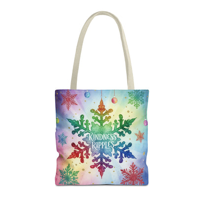 Kindness Ripples Winter Snowflake Tote Bag Colorful Kindness
