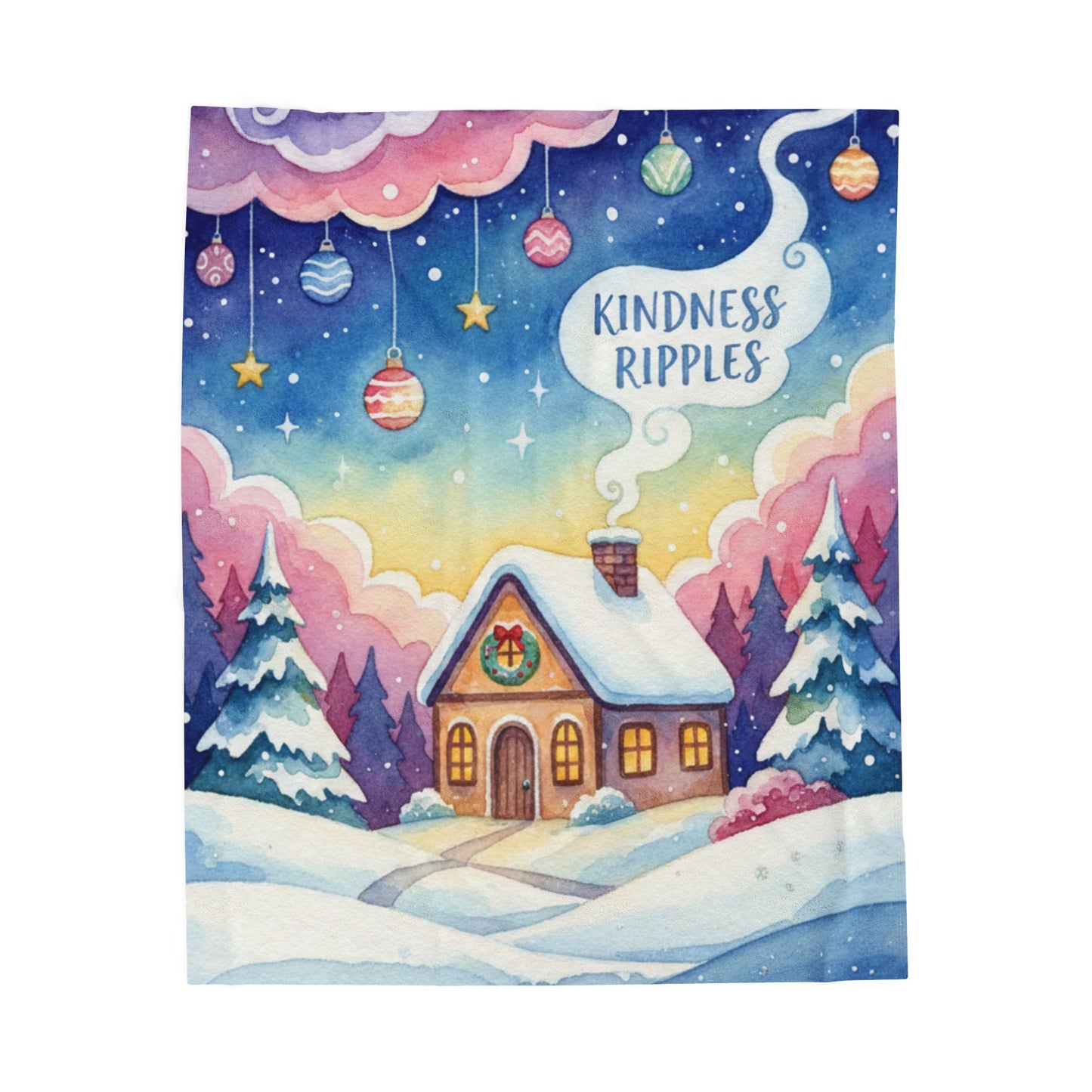 Kindness Ripples Velveteen Plush Blanket - Cozy Winter Decor
