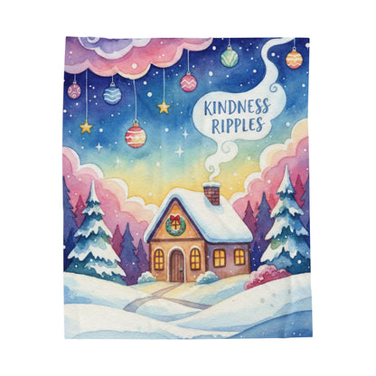 Kindness Ripples Velveteen Plush Blanket - Cozy Winter Decor