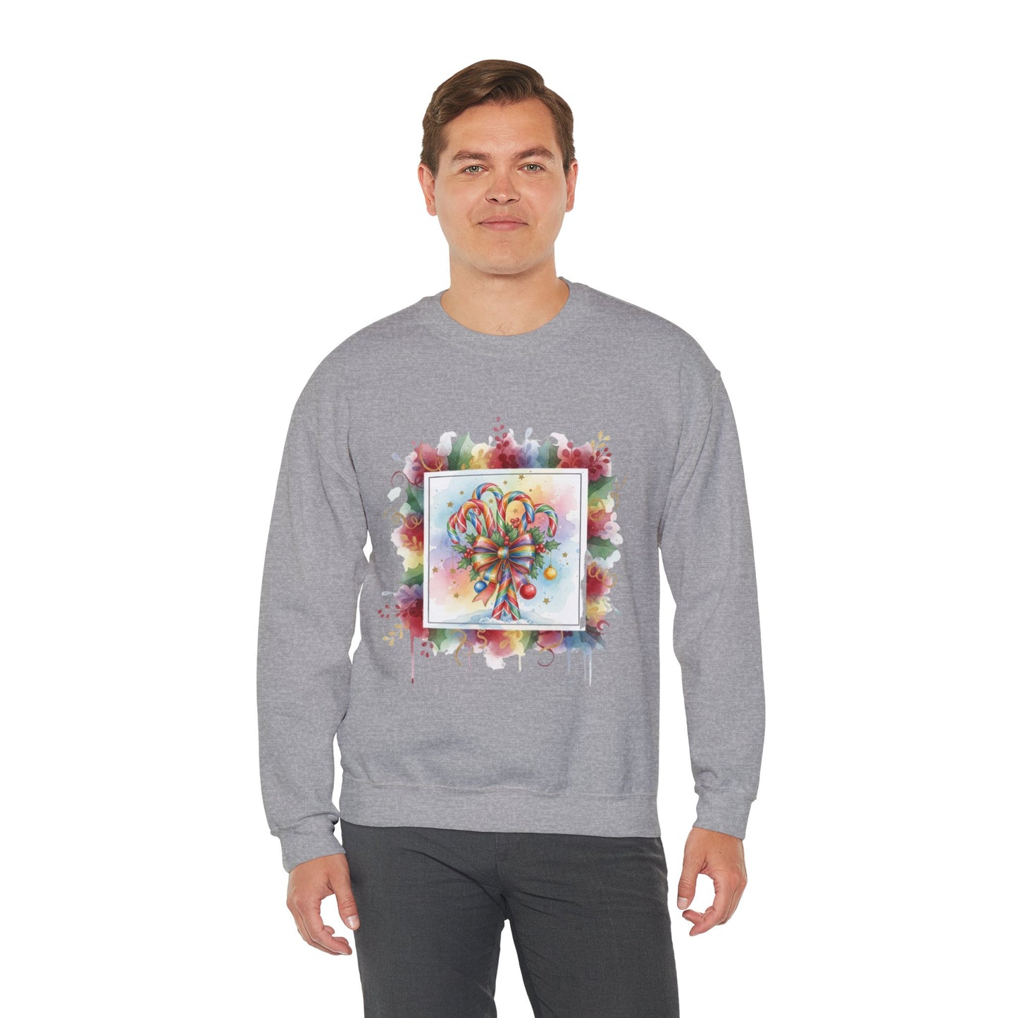 Christmas Candy Cane Crewneck Sweatshirt