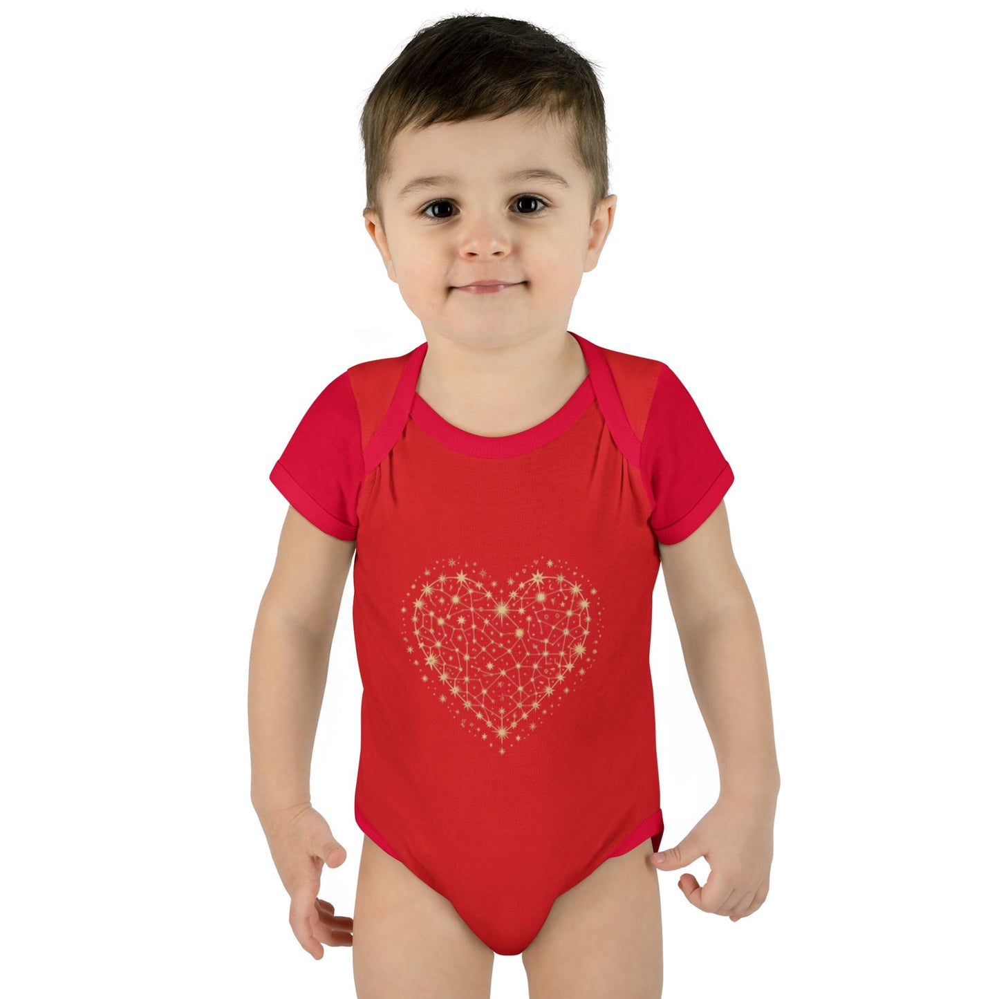 Heart Star Pattern Infant Bodysuit