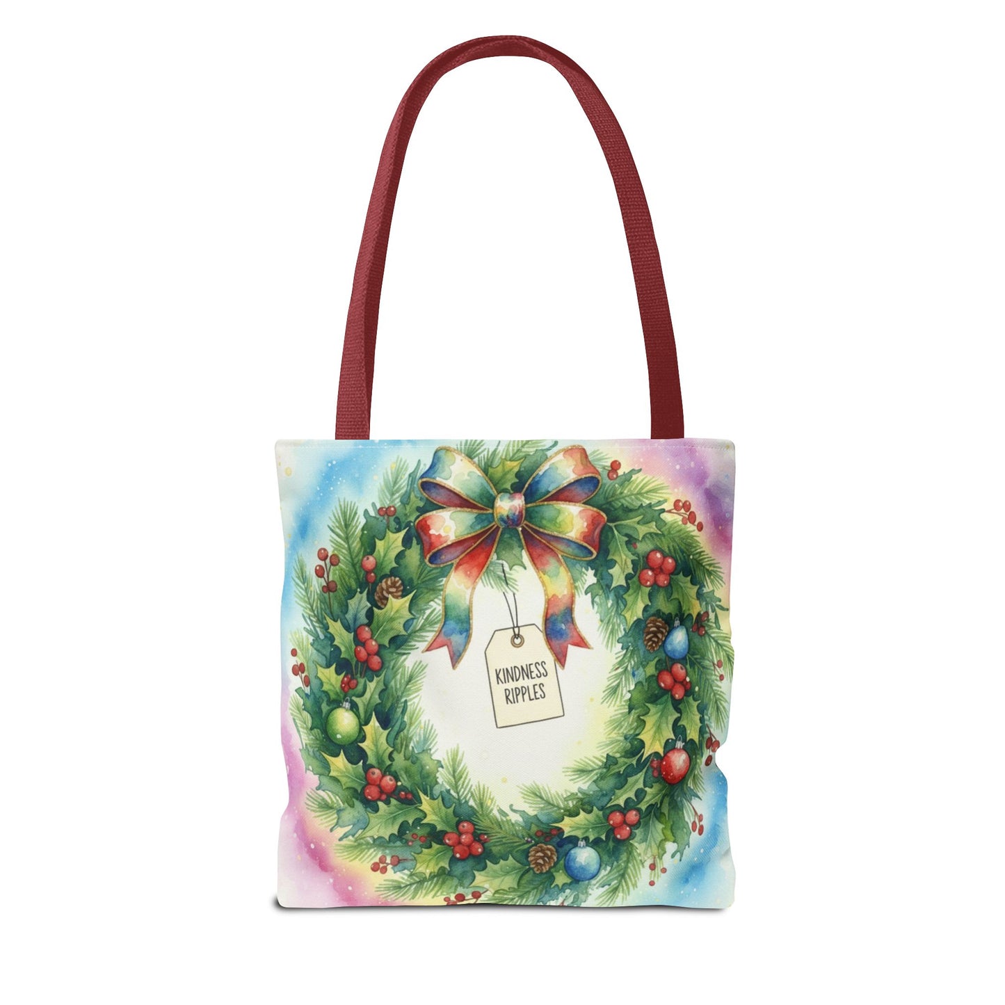 Holiday Wreath Tote Bag - Perfect for Christmas and Winter Celebrations