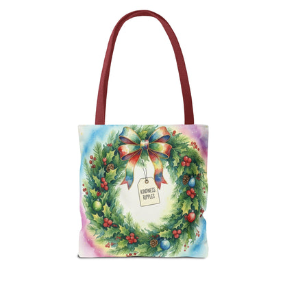 Holiday Wreath Tote Bag - Perfect for Christmas and Winter Celebrations