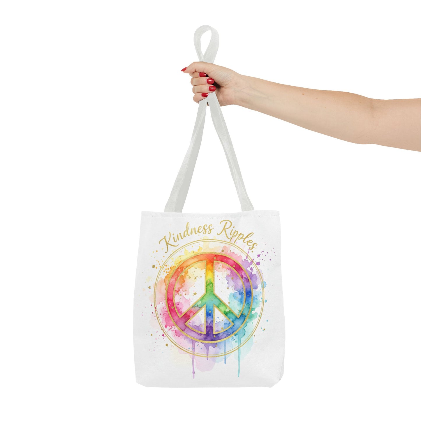 Colorful Peace Symbol Tote Bag | Kindness Ripples Design