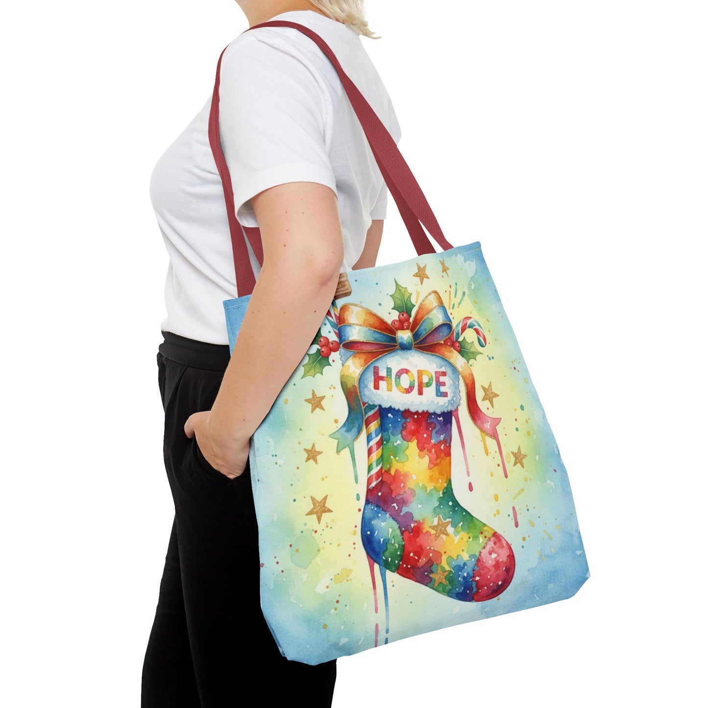 Colorful Holiday Hope Tote Bag