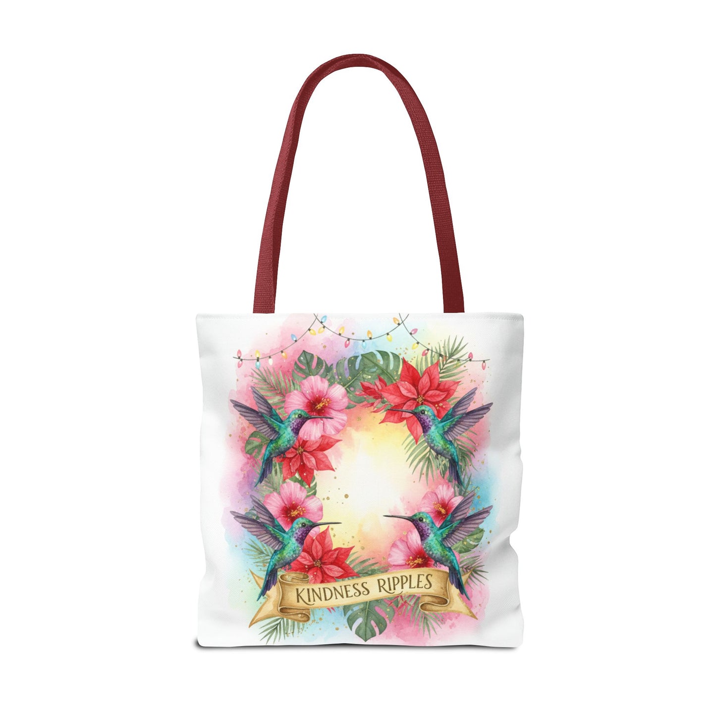 Colorful Kindness Christmas Hummingbirds Tote Bag