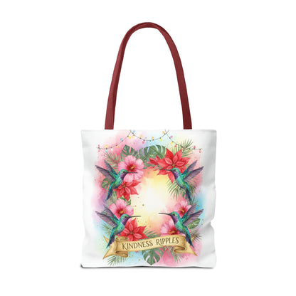 Colorful Kindness Christmas Hummingbirds Tote Bag