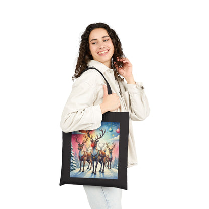 Reindeer Holiday Canvas Tote Bag