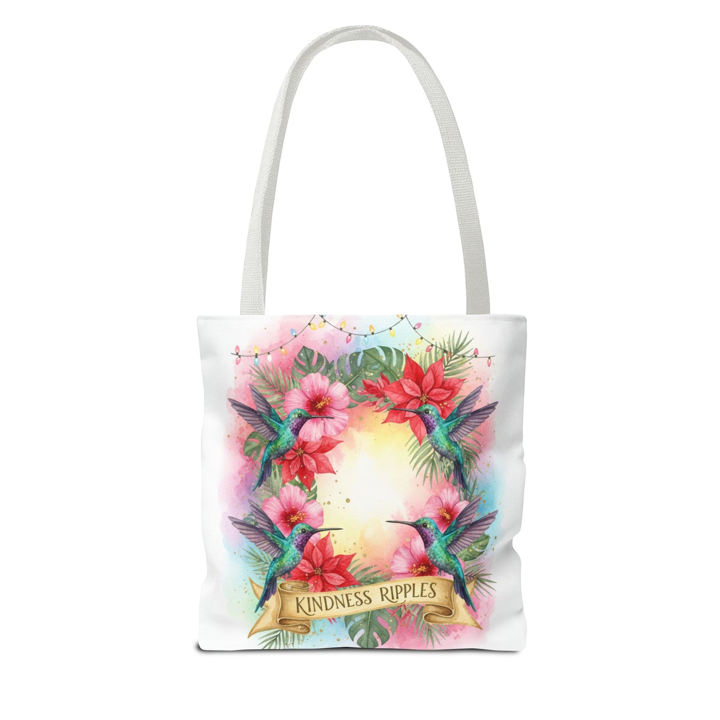Colorful Kindness Christmas Hummingbirds Tote Bag
