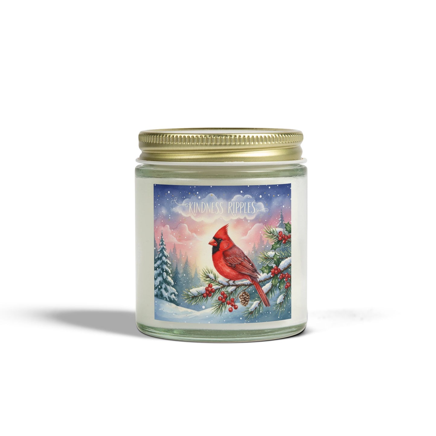 Holiday Scented Candle with Cardinal Design