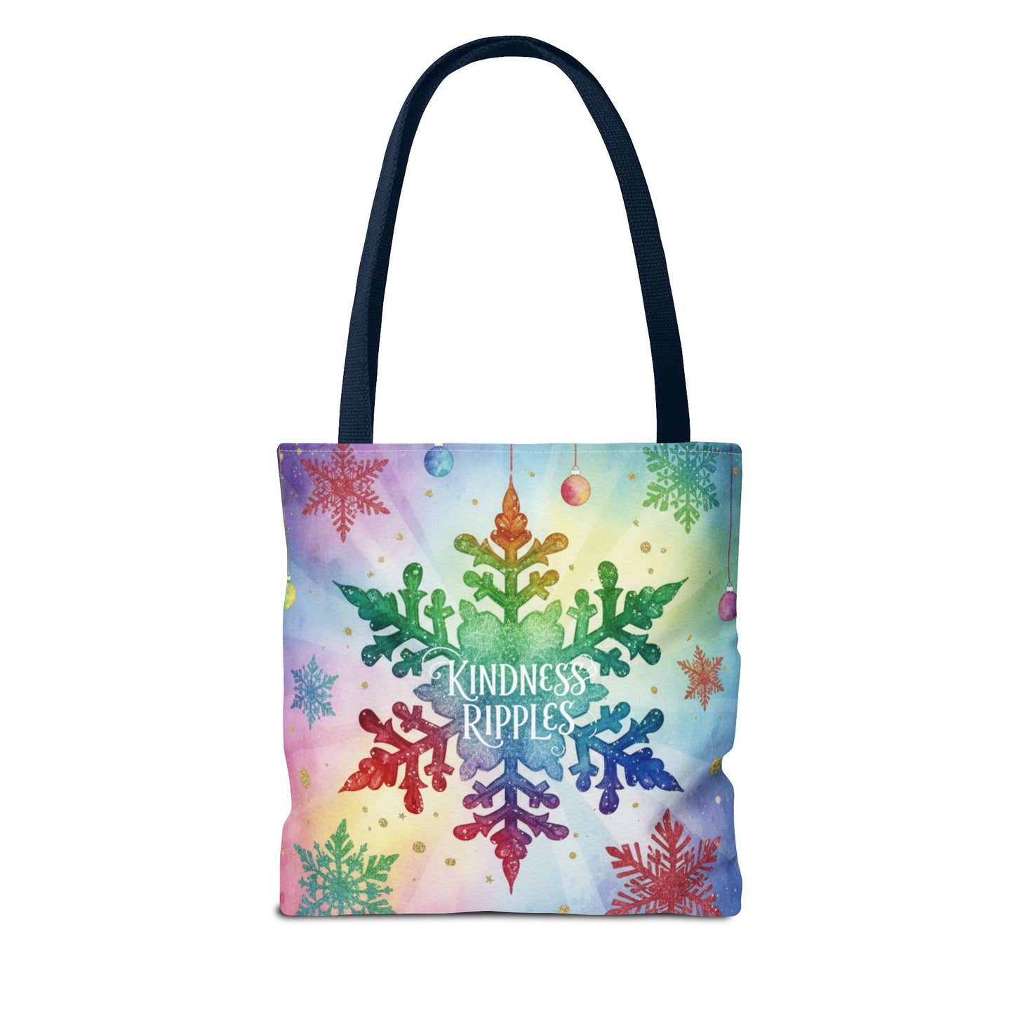 Kindness Ripples Winter Snowflake Tote Bag Colorful Kindness