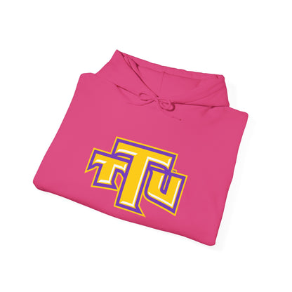 Pink School Logo Hoodie — Retro TTU Initials Pullover