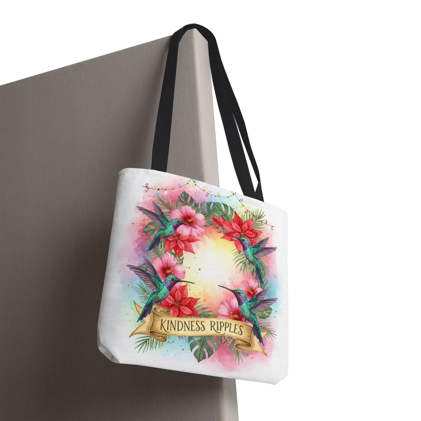Colorful Kindness Christmas Hummingbirds Tote Bag