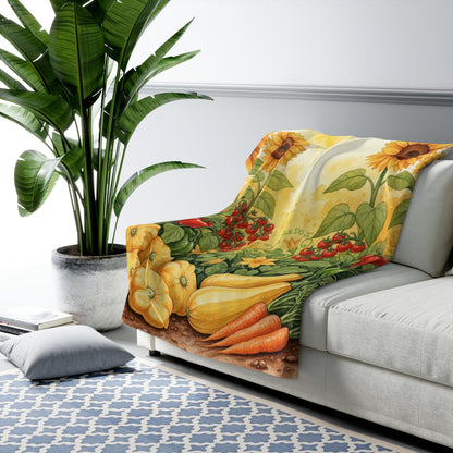 Golden Harvest Garden Sherpa Blanket