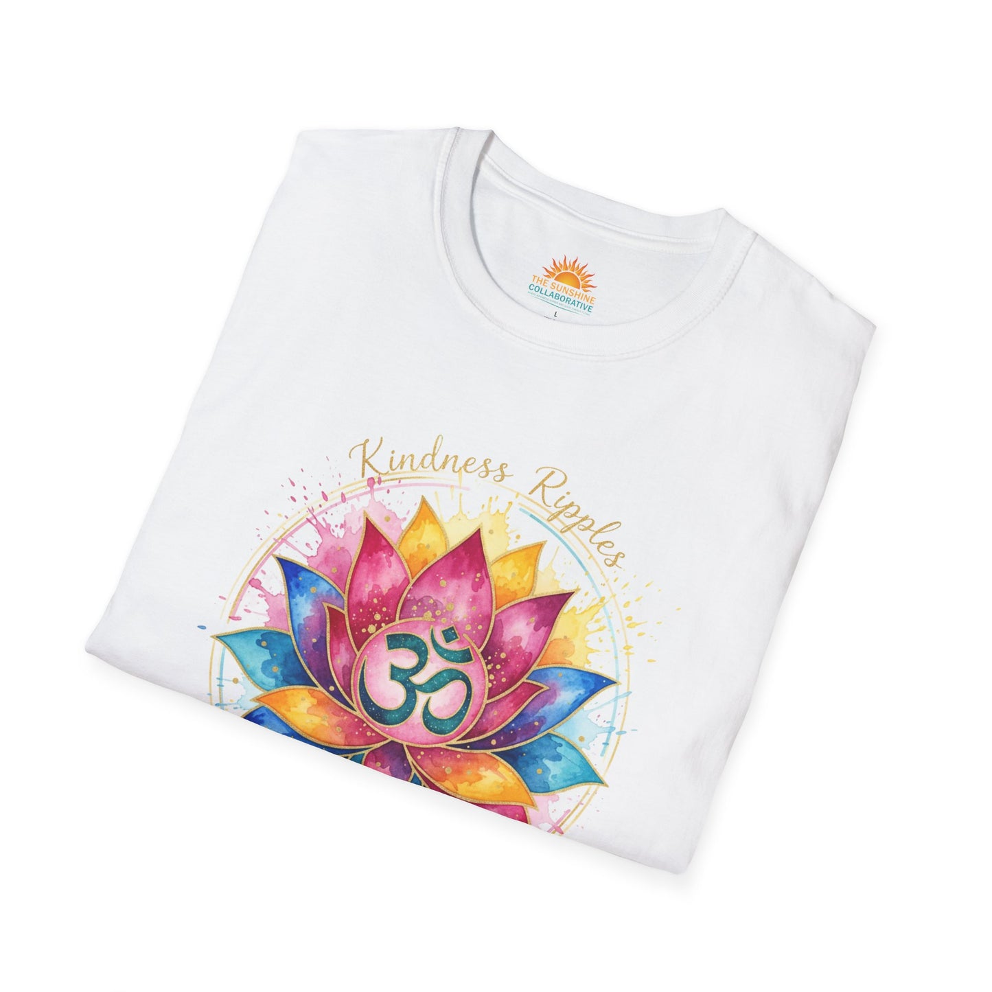 Spiritual Lotus Flower T-Shirt - Unisex Softstyle Tee with OM Design