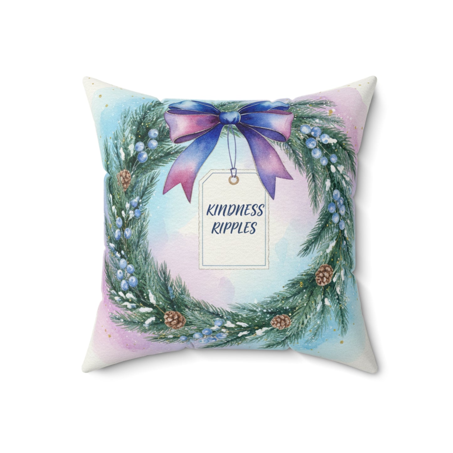 Kindness Ripples Decorative Pillow for Holiday Cheer Wreath