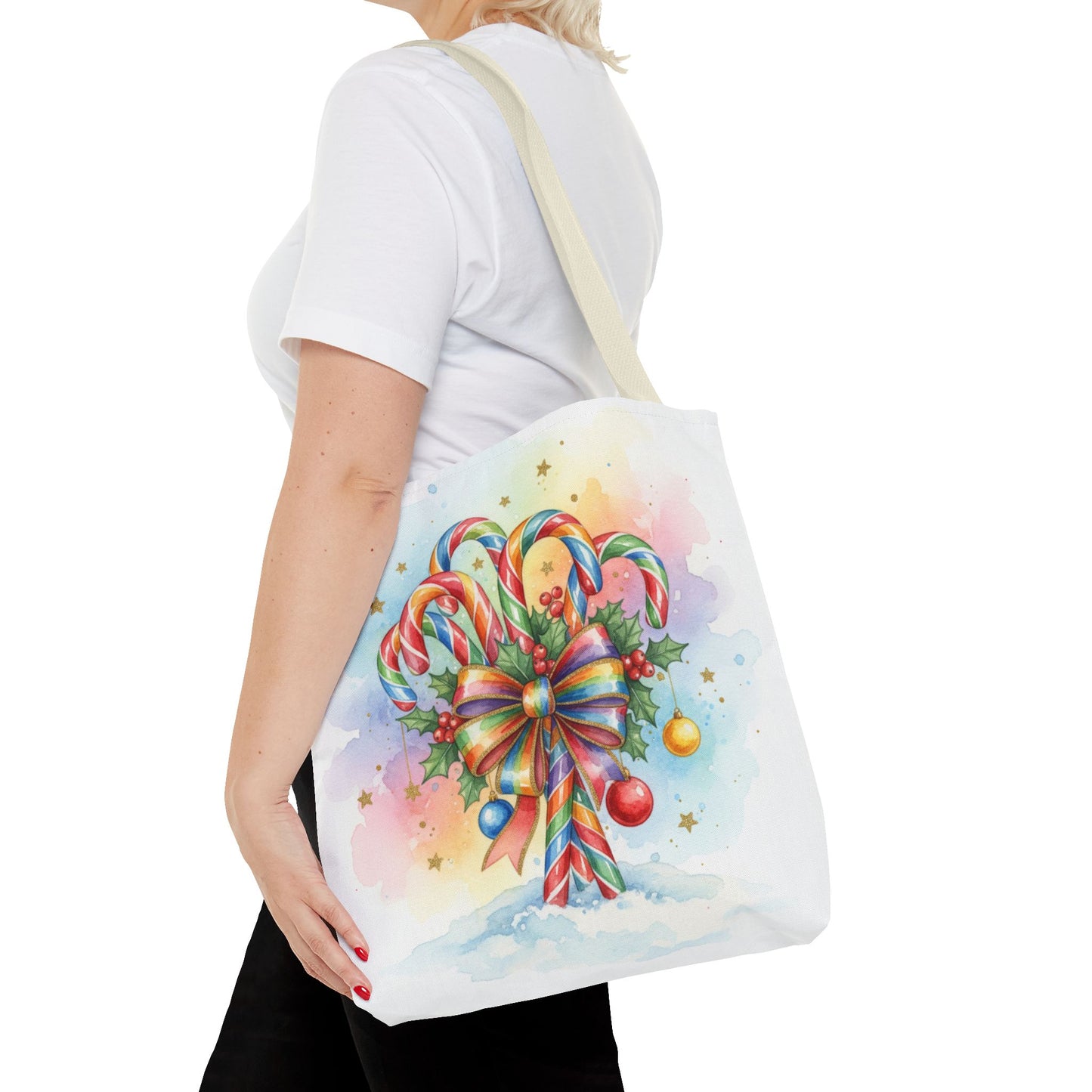 Festive Candy Cane Tote Bag