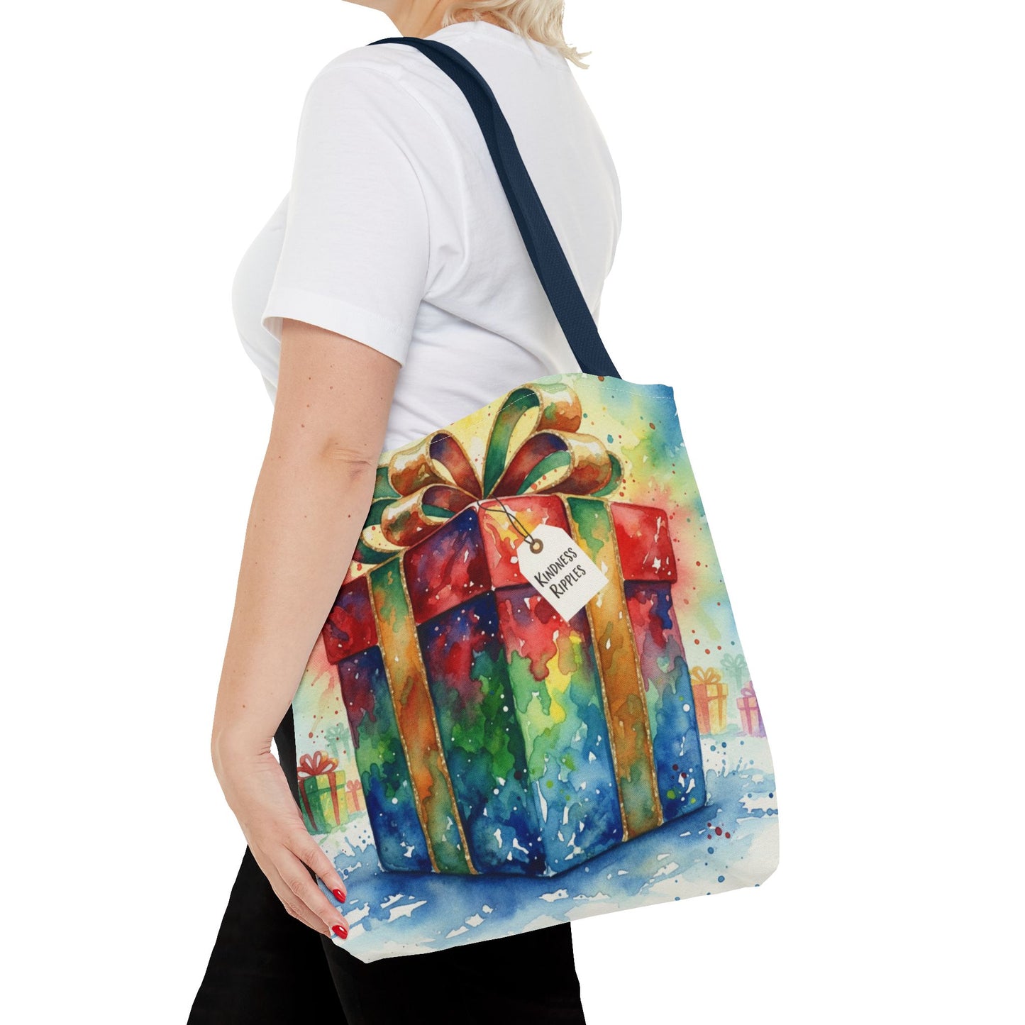 Colorful Gift Tote Bag - Perfect for Holidays & Celebrations -Simple message of Kindness - Reusable