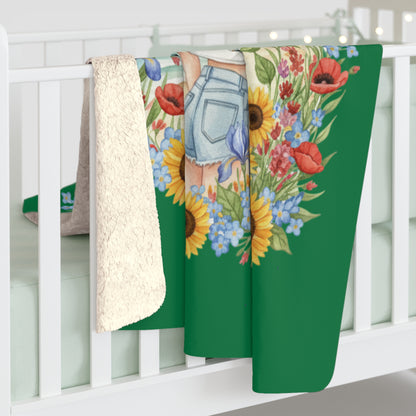 The Audrey - Radiant Floral Sherpa Fleece Blanket – Cozy Beach Vibes