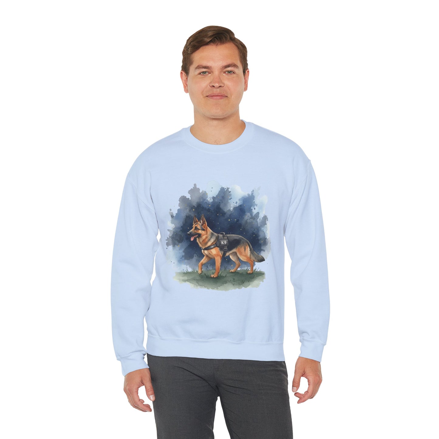 German Shepherd Watercolor Crewneck Sweatshirt – Dog Lover Gift