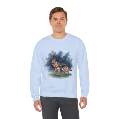German Shepherd Watercolor Crewneck Sweatshirt – Dog Lover Gift