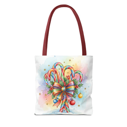 Festive Candy Cane Tote Bag