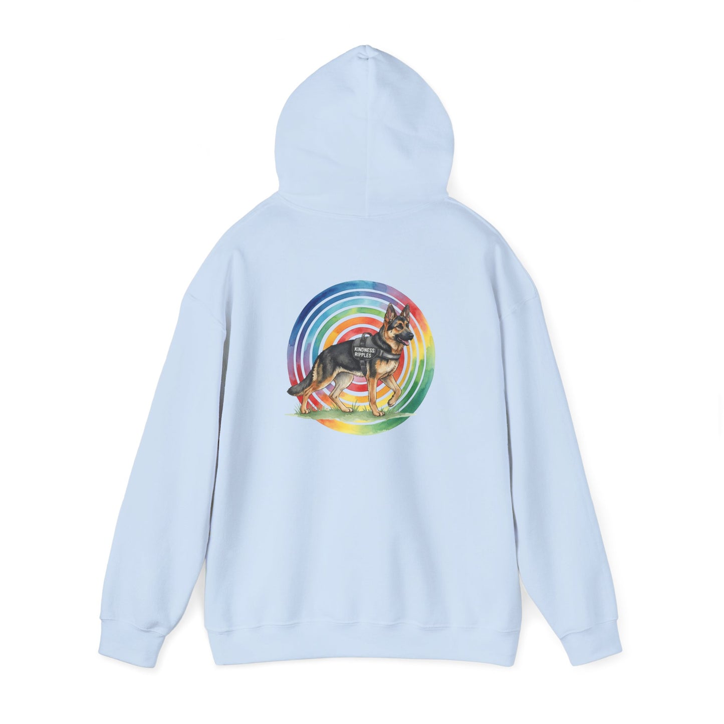 German Shepherd Rainbow Paw Hoodie --Pet Lover Sweatshirt  --Front and Back--Kindness Ripples