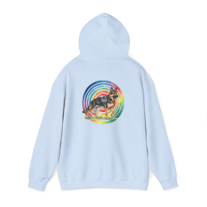 German Shepherd Rainbow Paw Hoodie --Pet Lover Sweatshirt  --Front and Back--Kindness Ripples