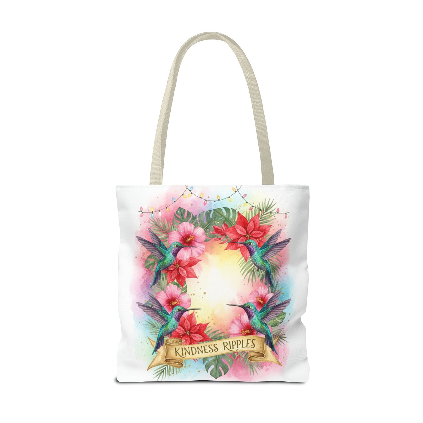 Colorful Kindness Christmas Hummingbirds Tote Bag