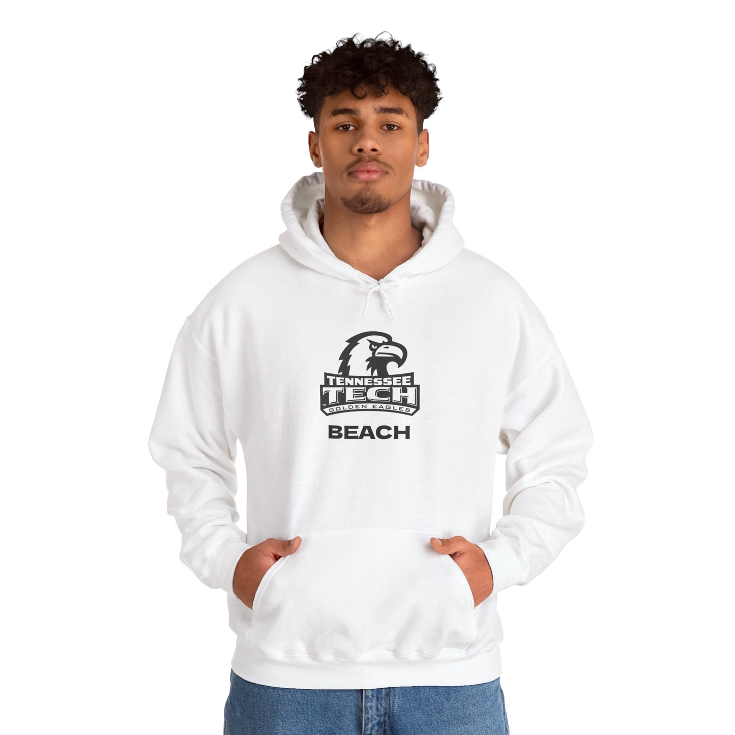 TN Tech Beach Eagle Hoodie — Retro Athletic Logo Pullover