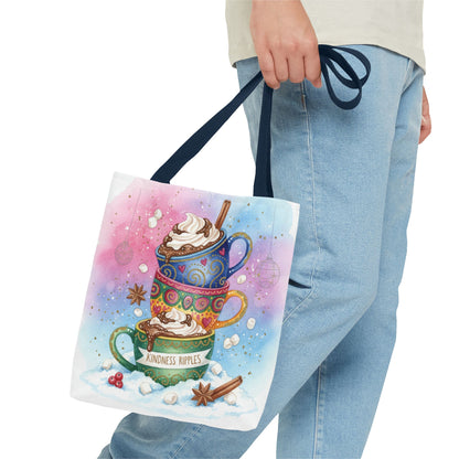Colorful Hot Cocoa Tote Bag – Festive Winter Vibes