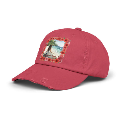 The Cristina - Distressed Cap - Red