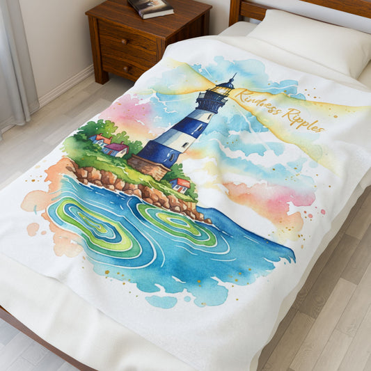 Lighthouse Kindness Velveteen Plush Blanket