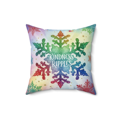 Colorful Kindness Ripples Snowflake Pillow