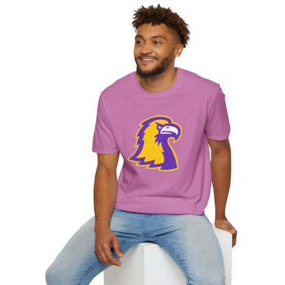 Golden Eagle Mascot Pink Out T-Shirt — Purple & Gold School Spirit Tee