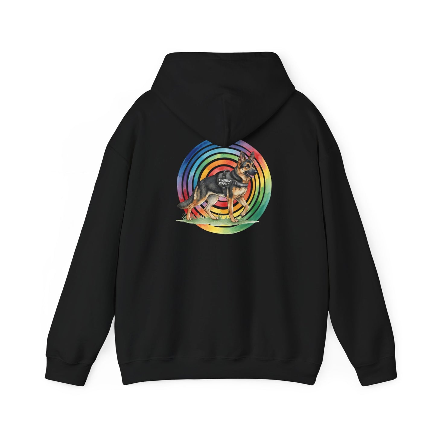 German Shepherd Rainbow Paw Hoodie --Pet Lover Sweatshirt  --Front and Back--Kindness Ripples