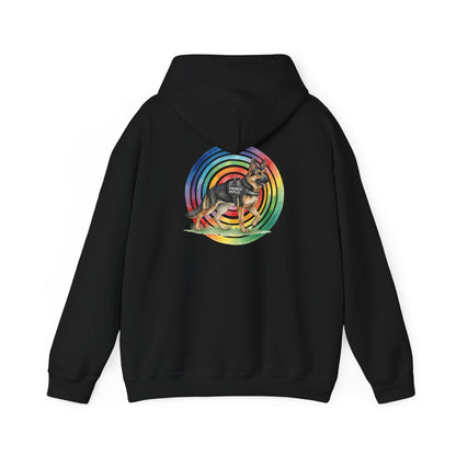 German Shepherd Rainbow Paw Hoodie --Pet Lover Sweatshirt  --Front and Back--Kindness Ripples