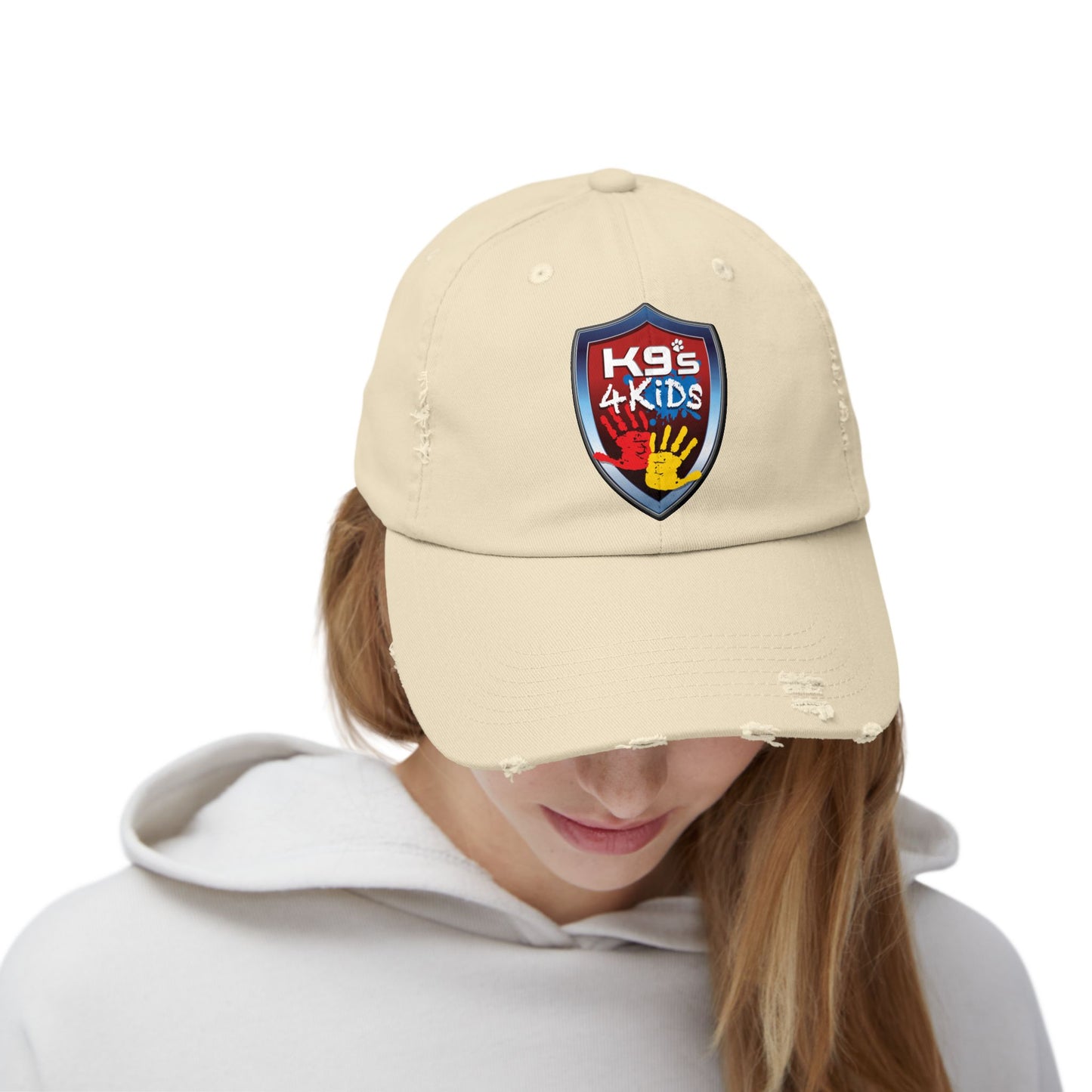 K9s4KIDs Distressed Cap — Funding Safety for Children Logo Hat