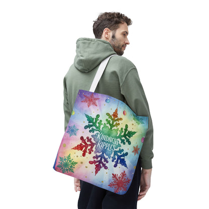 Kindness Ripples Winter Snowflake Tote Bag Colorful Kindness